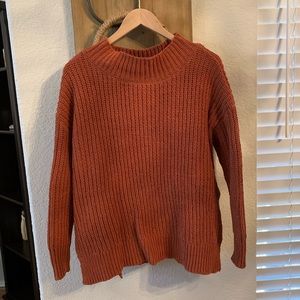 Oversized Heavy Knit Side Slit Sweater